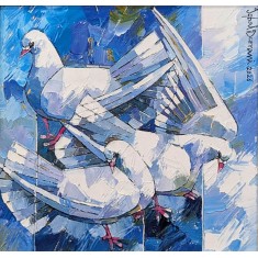 Iqbal Durrani, 18 x 18 Inch, Oil on Canvas, Figurative Painting, AC-IQD-307 Iqbal Durrani, 18 x 18 Inch, Oil on Canvas, Figurative Painting, AC-IQD-307